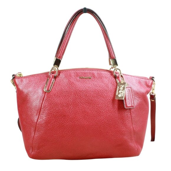 Coach Madison Kelsey Handle Shoulder Strap Crossbody Bag Leather Red - Picture 1 of 11